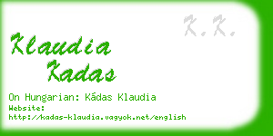 klaudia kadas business card
